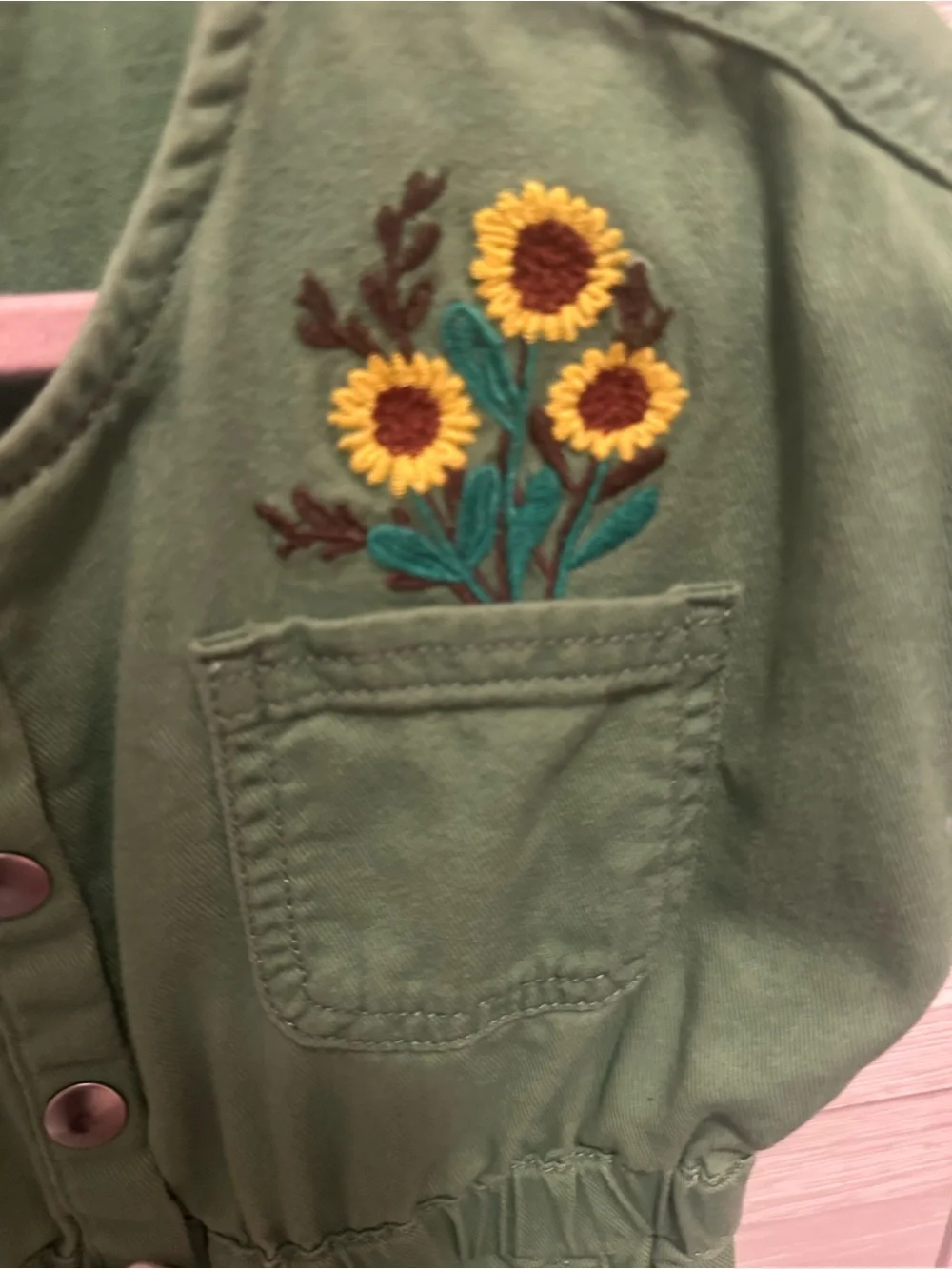 Old Navy Girls' Green Sunflower Romper & Pastel Stripe One-Piece Set